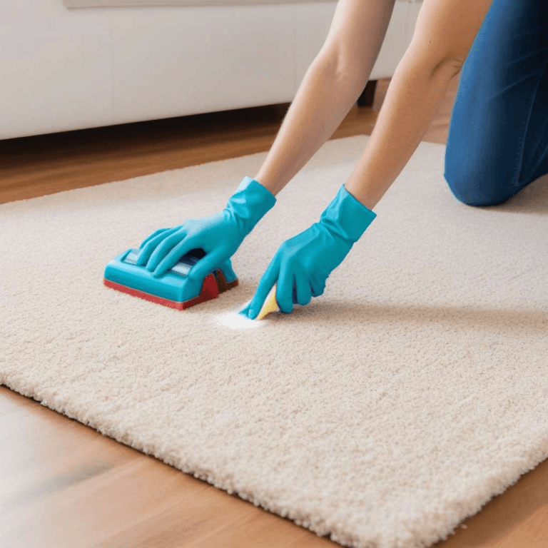 No Vacuum? No Problem! Best Ways to Clean a Carpet by Hand 4 A person using DIY cleaning carpet solution