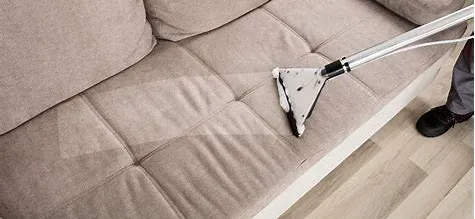 sofa being steam cleaned