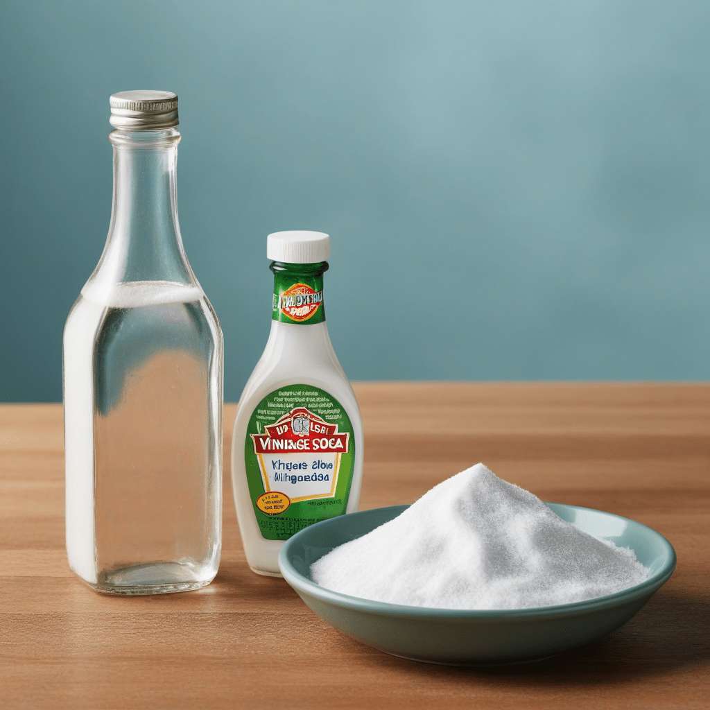 How to Make Your Own Window Cleaning Solution 3 Baking soda and vinegar on a clean countertop