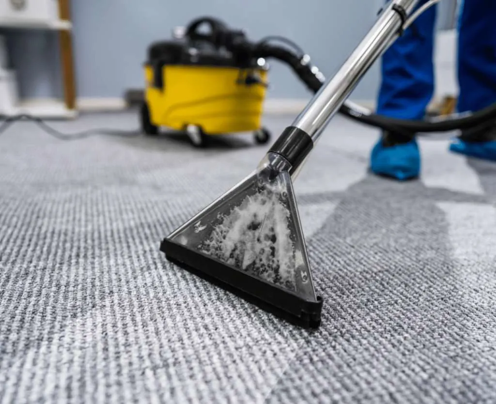 Rug Cleaning 3 a professional cleaner cleaning the living room carpet