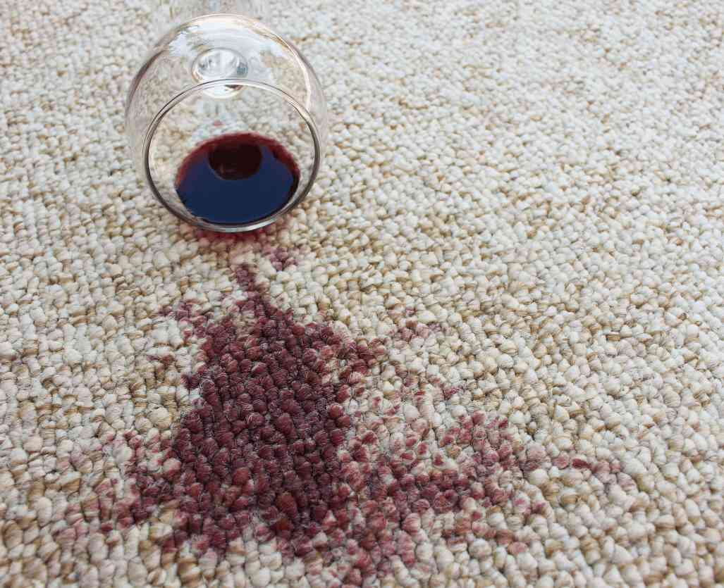 Rug Cleaning 12 red wine stain on a carpet