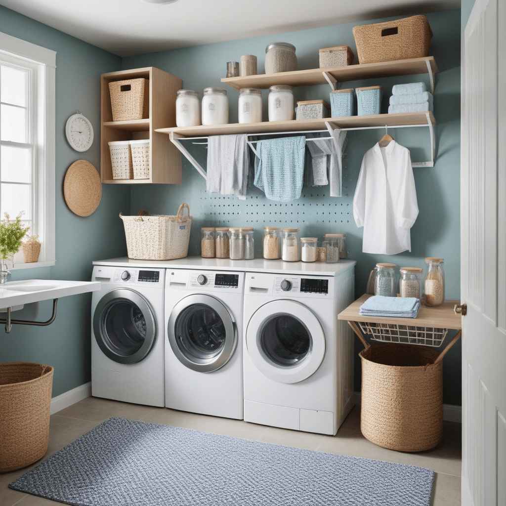 Essential Laundry Room Accessories You Can't Live Without 2 A well-organized laundry room featuring must-have accessories.