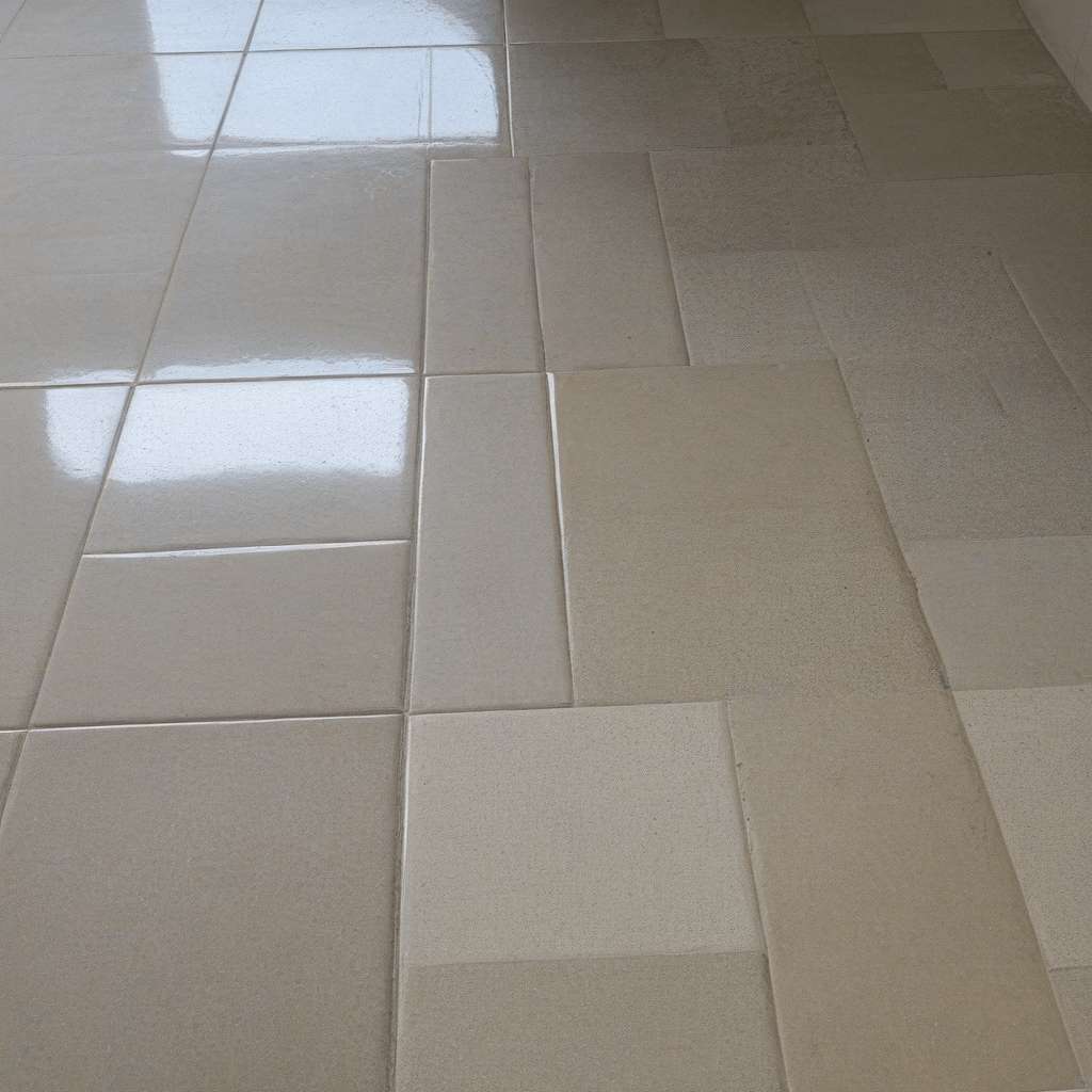 Best Tile Floor Cleaners for Effortless Cleaning and Results 3 A close-up view of a tiled floor with one section freshly cleaned and gleaming, while another section shows a dull, uncleaned area.